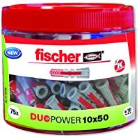 Fischer 553308 Taco nylon- Gris Y Rojo- 10x50 (Bote 75 tacos)
